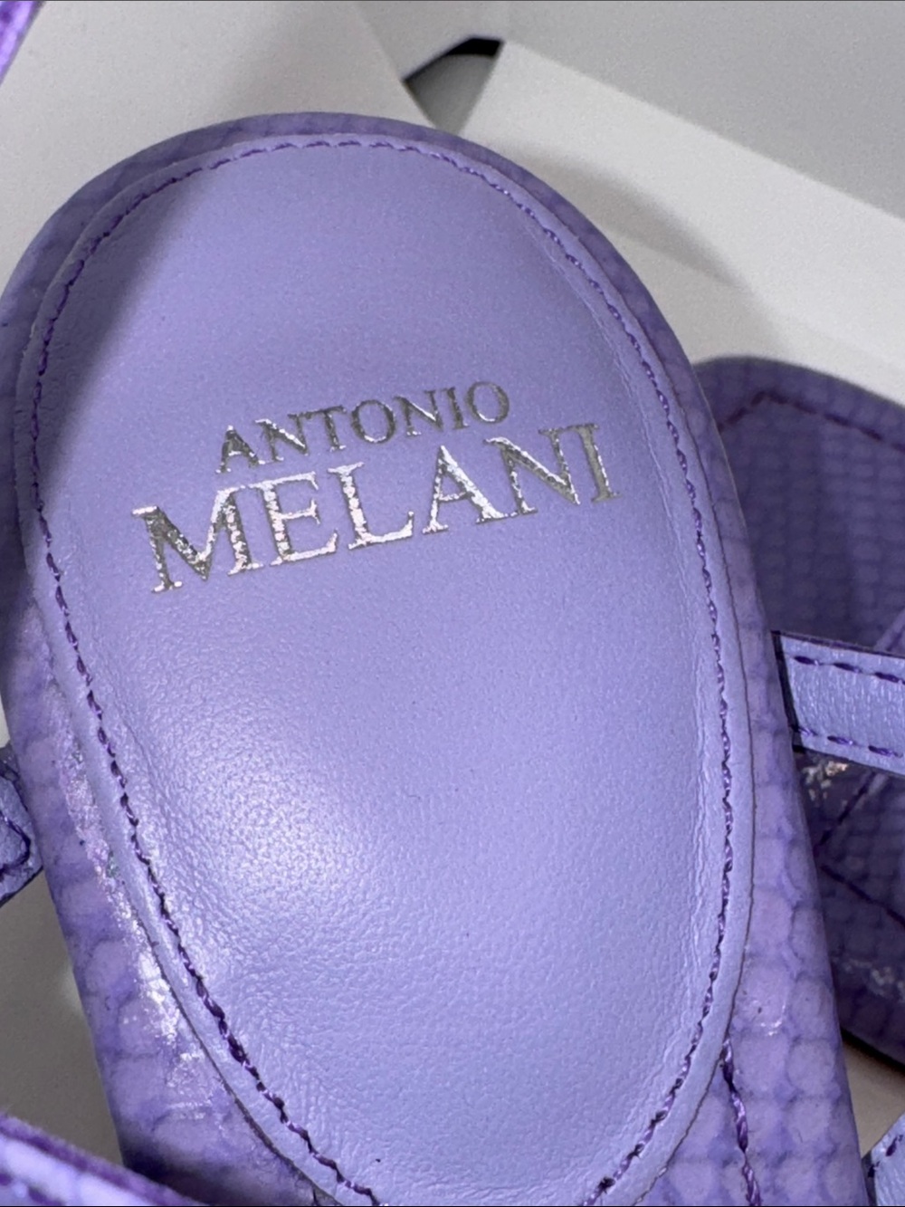 Antonio Melani Fran Embossed Leather Heels Strappy Dress Sandals Women’s 6 - Picture 7 of 11